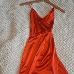 Satin criss-cross bodycon dress